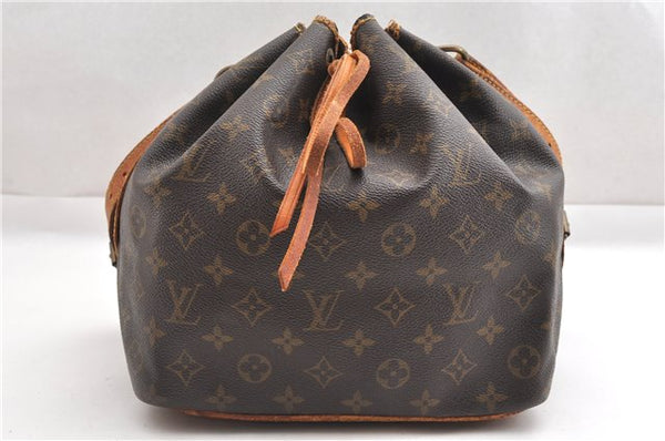 Authentic Louis Vuitton Monogram Petit Noe M42226 Shoulder Drawstring Bag K4725