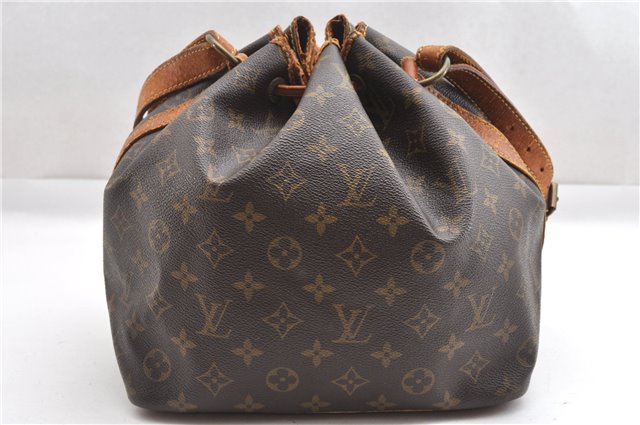 Authentic Louis Vuitton Monogram Petit Noe M42226 Shoulder Drawstring Bag K4725