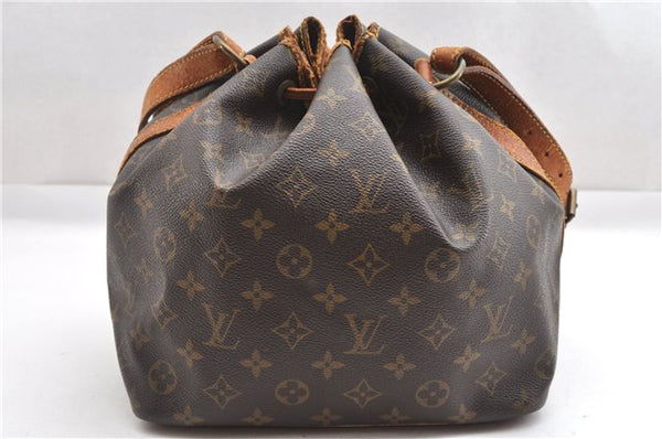 Authentic Louis Vuitton Monogram Petit Noe M42226 Shoulder Drawstring Bag K4725