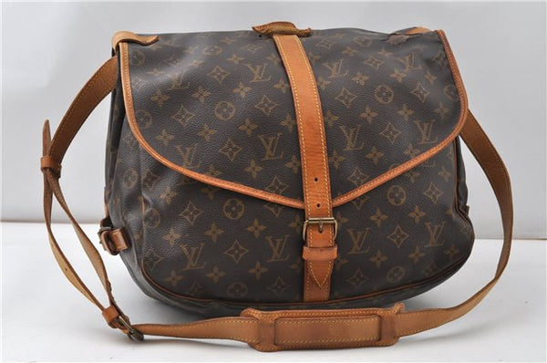 Authentic Louis Vuitton Monogram Saumur 35 Shoulder Cross Bag M42254 LV K4728