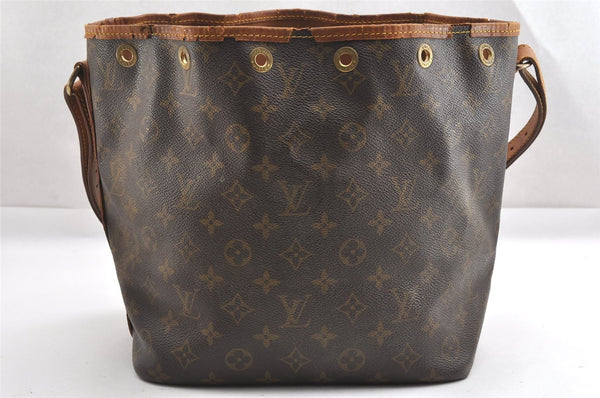 Authentic Louis Vuitton Monogram Petit Noe M42226 Shoulder Drawstring Bag K4731
