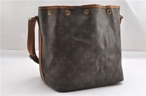 Authentic Louis Vuitton Monogram Petit Noe M42226 Shoulder Drawstring Bag K4731