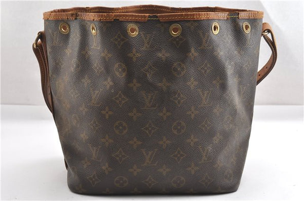 Authentic Louis Vuitton Monogram Petit Noe M42226 Shoulder Drawstring Bag K4731