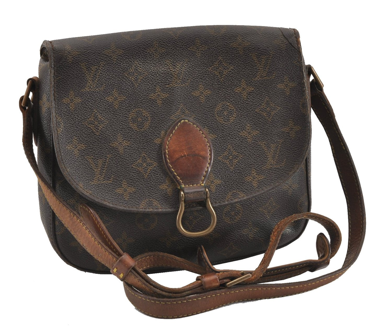 Authentic Louis Vuitton Monogram Saint Cloud GM M51242 Shoulder Cross Bag K4734