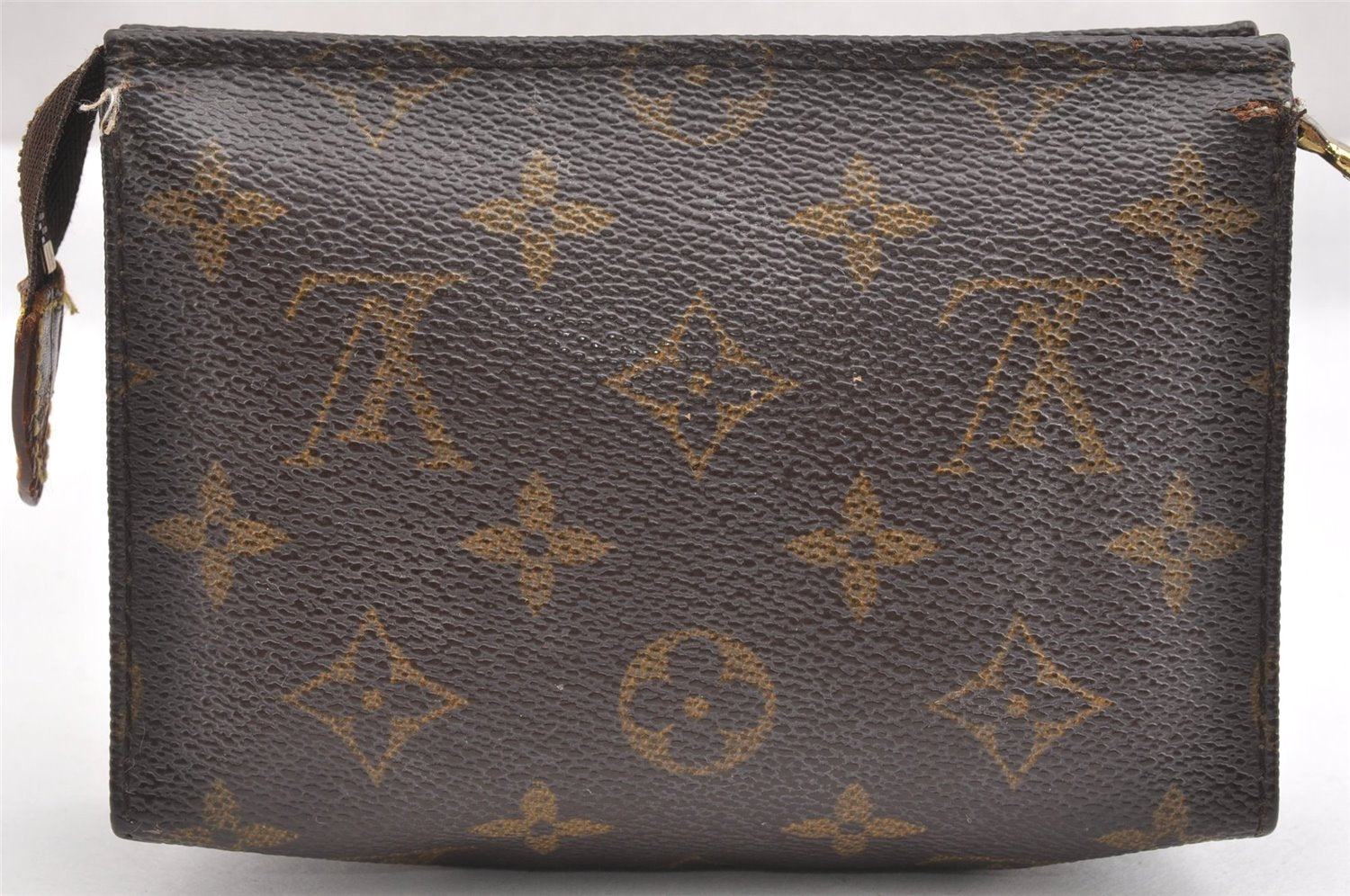 Authentic Louis Vuitton Monogram Poche Toilette 15 M47546 Cosmetics Pouch K4740