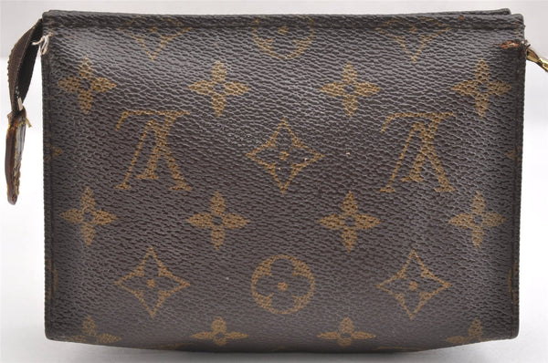 Authentic Louis Vuitton Monogram Poche Toilette 15 M47546 Cosmetics Pouch K4740