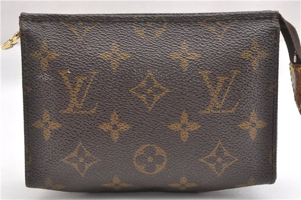 Authentic Louis Vuitton Monogram Poche Toilette 15 M47546 Cosmetics Pouch K4740
