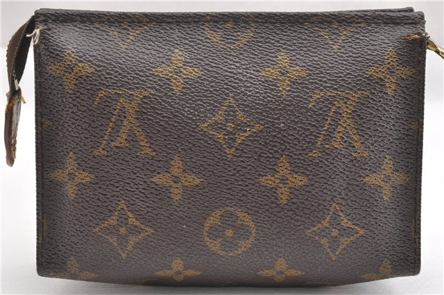 Authentic Louis Vuitton Monogram Poche Toilette 15 M47546 Cosmetics Pouch K4740
