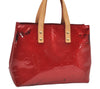 Authentic Louis Vuitton Vernis Reade PM Hand Bag Red M91088 LV K4741