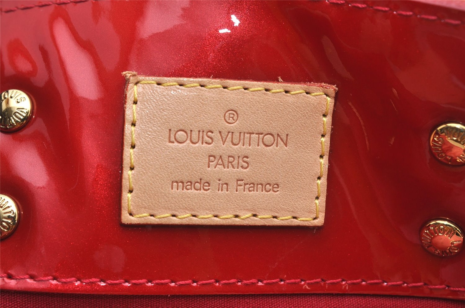 Authentic Louis Vuitton Vernis Reade PM Hand Bag Red M91088 LV K4741