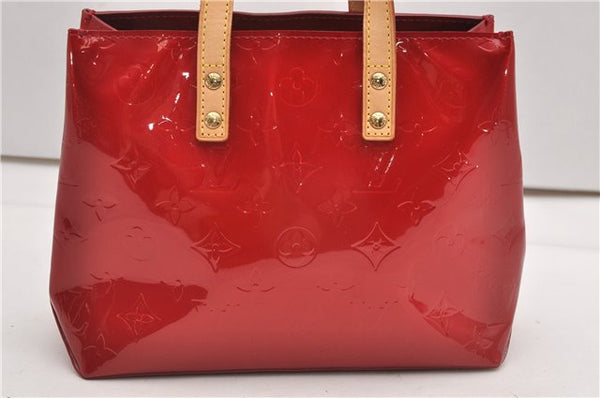 Authentic Louis Vuitton Vernis Reade PM Hand Bag Red M91088 LV K4741