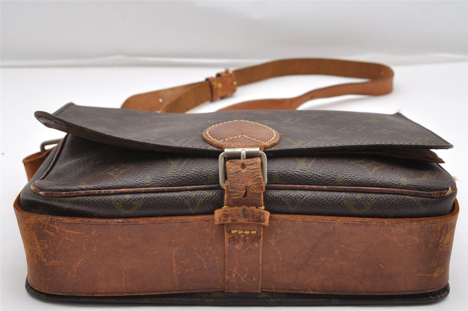 Authentic Louis Vuitton Monogram Cartouchiere GM M51252 Shoulder Cross Bag K4743