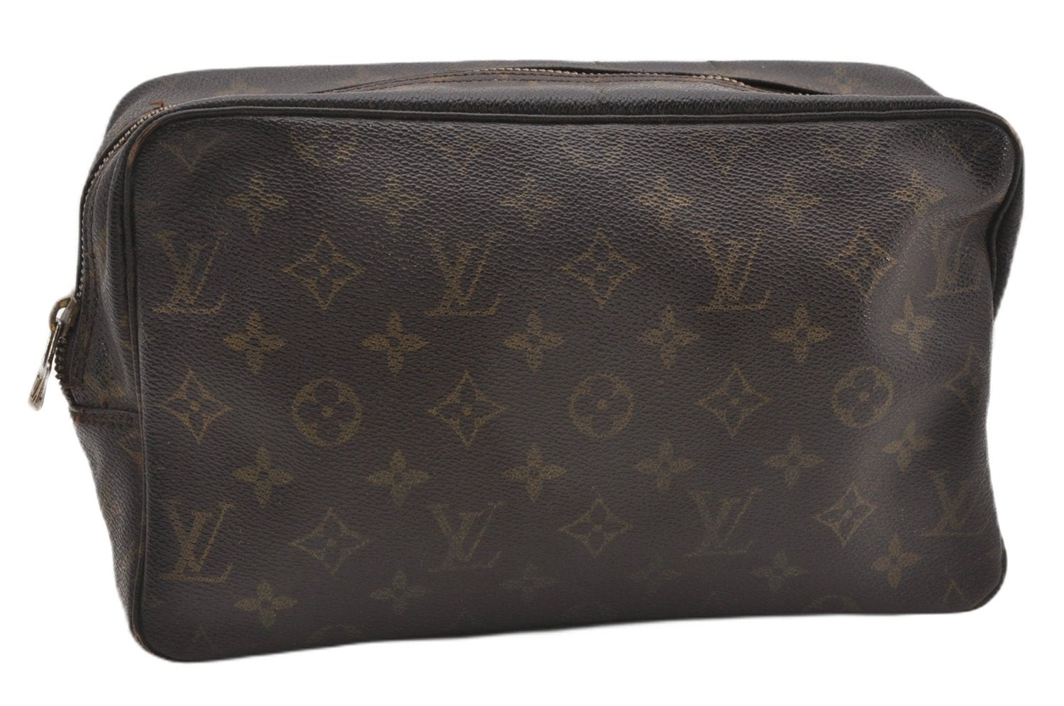 Auth Louis Vuitton Monogram Trousse Toilette 28 Clutch Hand Bag M47522 LV K4744