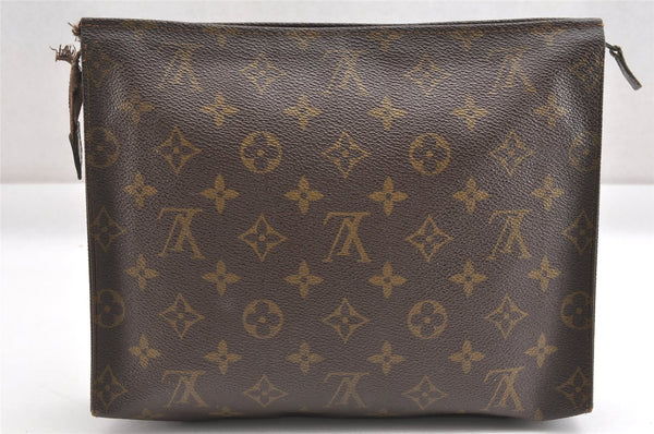 Auth Louis Vuitton Monogram Poche Toilette 26 Cosmetics Pouch Old Model LV K4755