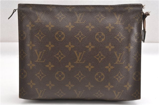 Auth Louis Vuitton Monogram Poche Toilette 26 Cosmetics Pouch Old Model LV K4755