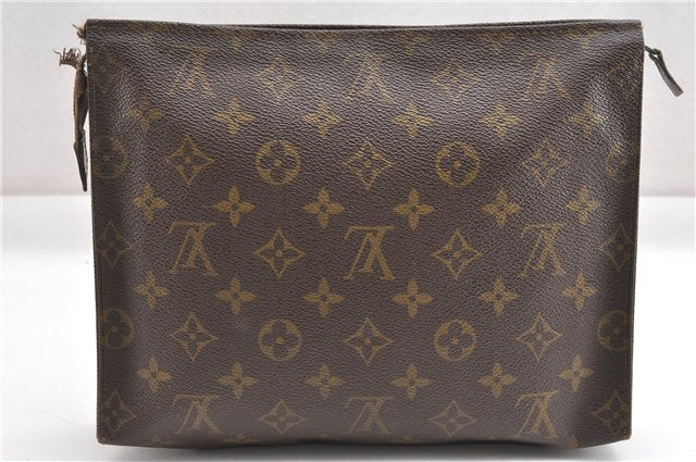 Auth Louis Vuitton Monogram Poche Toilette 26 Cosmetics Pouch Old Model LV K4755