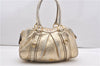 Authentic BURBERRY Vintage Leather Shoulder Hand Tote Bag Purse Gold K4773