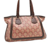Authentic CELINE Macadam Shoulder Tote Bag PVC Leather Red Brown K4774
