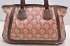 Authentic CELINE Macadam Shoulder Tote Bag PVC Leather Red Brown K4774