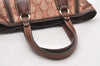 Authentic CELINE Macadam Shoulder Tote Bag PVC Leather Red Brown K4774