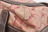 Authentic CELINE Macadam Shoulder Tote Bag PVC Leather Red Brown K4774