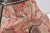 Authentic CELINE Macadam Shoulder Tote Bag PVC Leather Red Brown K4774