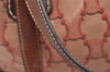 Authentic CELINE Macadam Shoulder Tote Bag PVC Leather Red Brown K4774