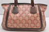 Authentic CELINE Macadam Shoulder Tote Bag PVC Leather Red Brown K4774