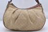 Authentic GUCCI Sukey Shoulder Bag GG Canvas Leather 232955 Beige K4778
