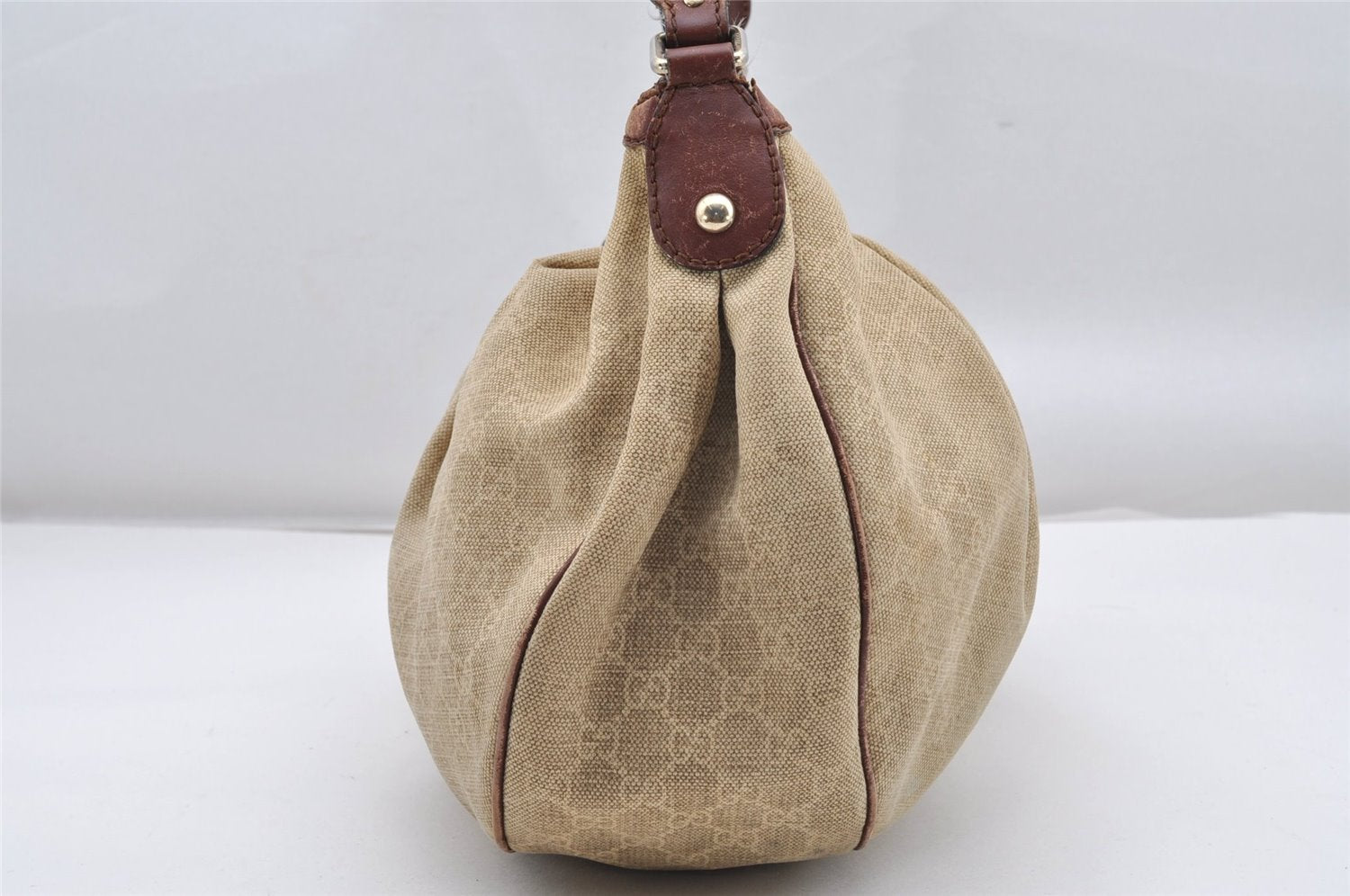 Authentic GUCCI Sukey Shoulder Bag GG Canvas Leather 232955 Beige K4778