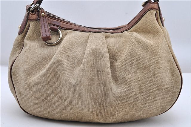 Authentic GUCCI Sukey Shoulder Bag GG Canvas Leather 232955 Beige K4778