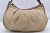 Authentic GUCCI Sukey Shoulder Bag GG Canvas Leather 232955 Beige K4778
