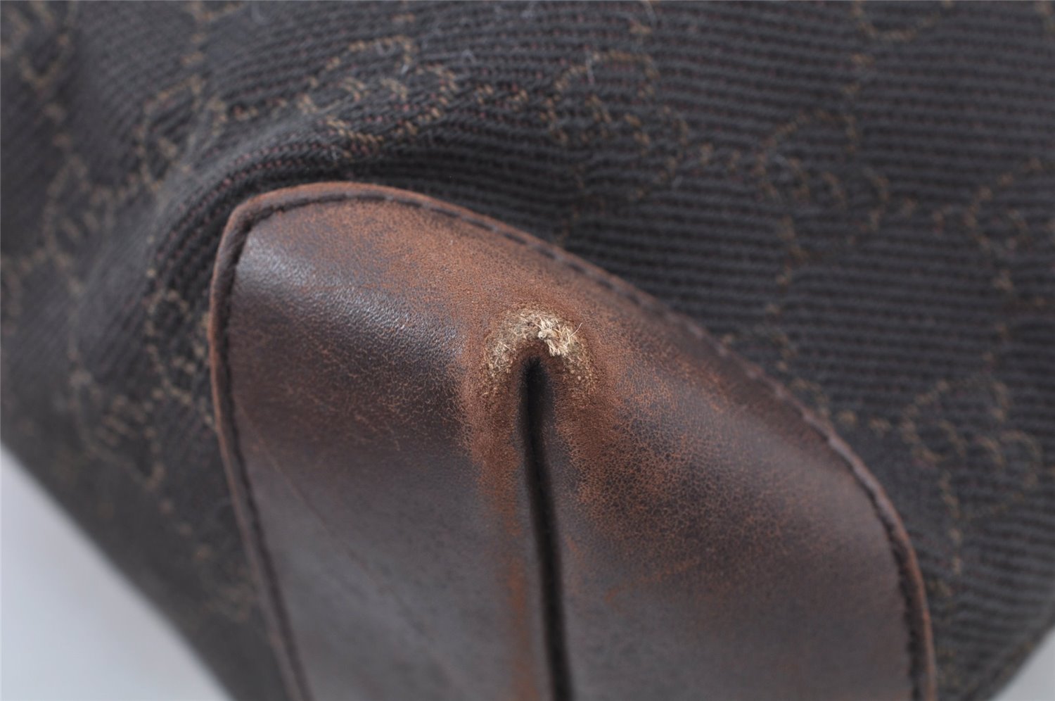 Authentic GUCCI Shoulder Hand Bag Purse GG Canvas Leather 28893 Brown K4779