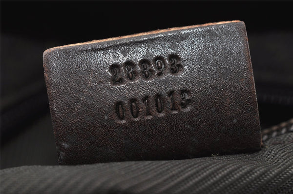 Authentic GUCCI Shoulder Hand Bag Purse GG Canvas Leather 28893 Brown K4779