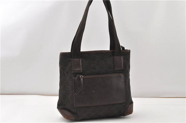 Authentic GUCCI Shoulder Hand Bag Purse GG Canvas Leather 28893 Brown K4779