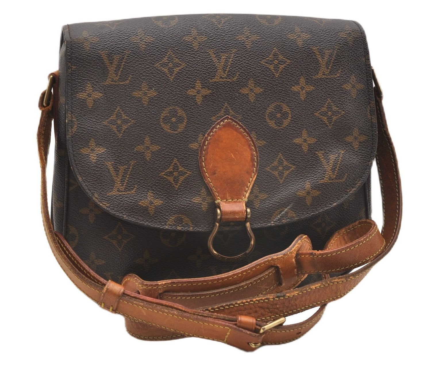 Authentic Louis Vuitton Monogram Saint Cloud GM M51242 Shoulder Cross Bag K4780