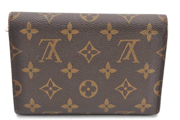 Authentic Louis Vuitton Monogram Porte Tresor Etui Papier Wallet M61202 LV K4782