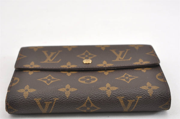 Authentic Louis Vuitton Monogram Porte Tresor Etui Papier Wallet M61202 LV K4782