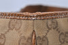 Authentic GUCCI Shoulder Hand Tote Bag GG Canvas Leather 113016 Beige K4784