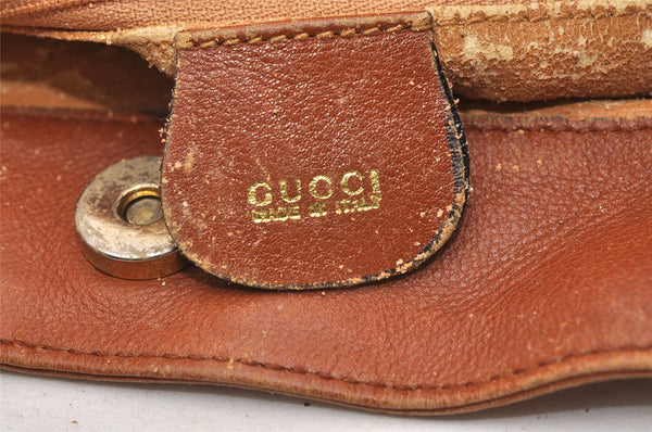 Authentic GUCCI Bamboo 2Way Shoulder Tote Bag Nylon Leather Brown Junk K4786
