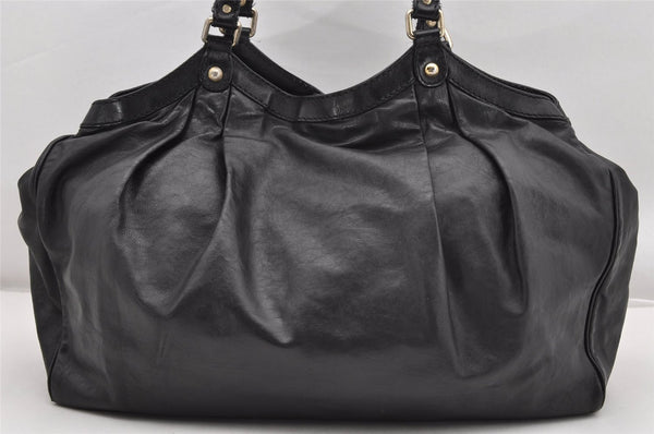 Authentic GUCCI Sukey Vintage Shoulder Tote Bag Leather 211943 Black K4787