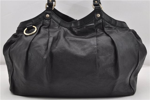 Authentic GUCCI Sukey Vintage Shoulder Tote Bag Leather 211943 Black K4787