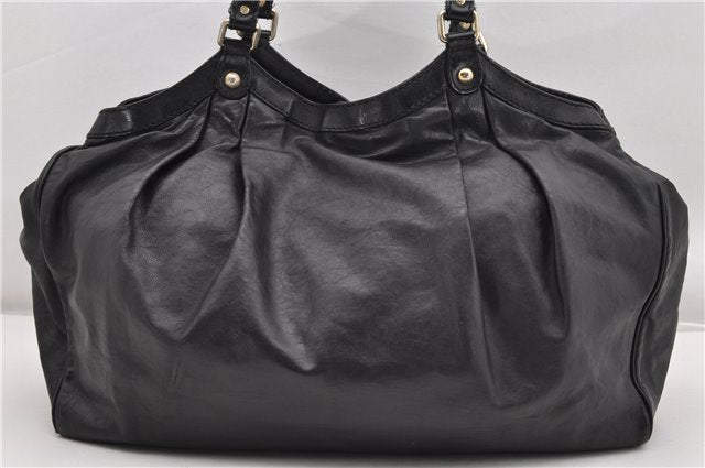 Authentic GUCCI Sukey Vintage Shoulder Tote Bag Leather 211943 Black K4787