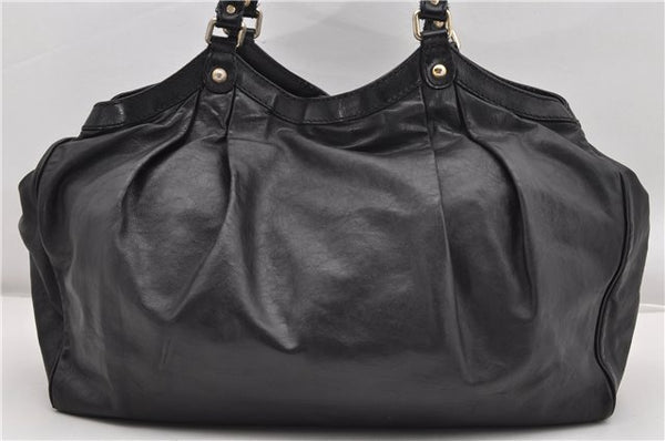 Authentic GUCCI Sukey Vintage Shoulder Tote Bag Leather 211943 Black K4787
