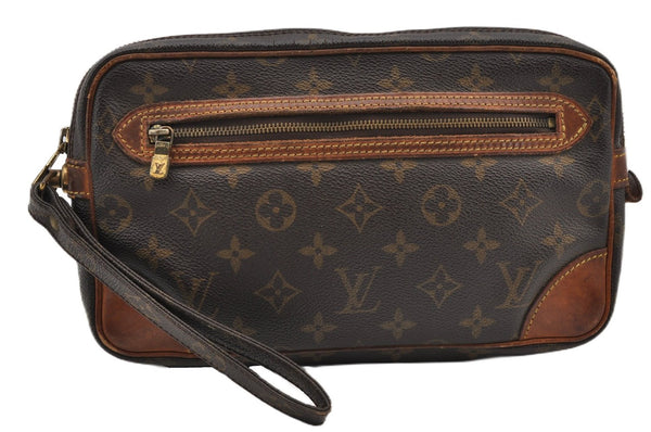Authentic Louis Vuitton Monogram Marly Dragonne GM M51825 Clutch Hand Bag K4791
