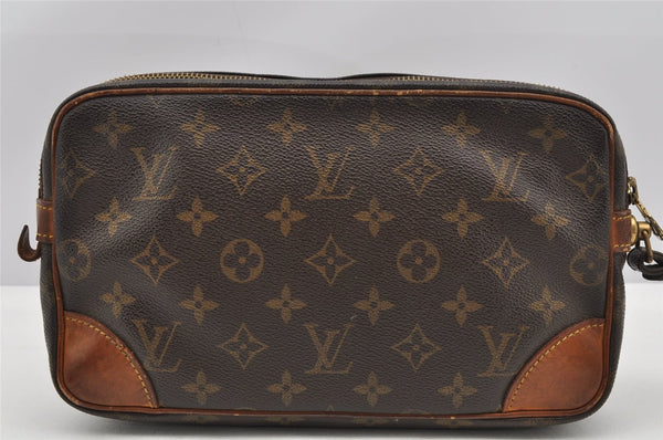 Authentic Louis Vuitton Monogram Marly Dragonne GM M51825 Clutch Hand Bag K4791