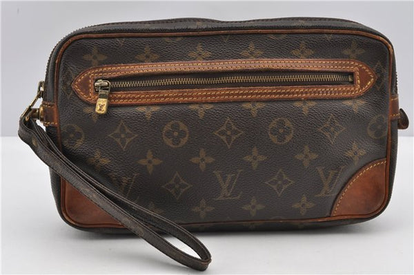 Authentic Louis Vuitton Monogram Marly Dragonne GM M51825 Clutch Hand Bag K4791