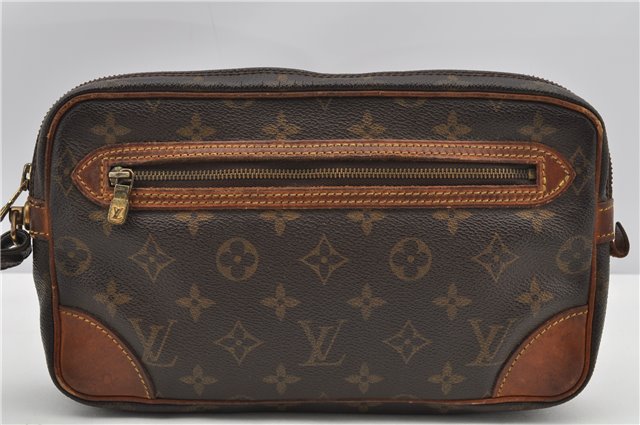 Authentic Louis Vuitton Monogram Marly Dragonne GM M51825 Clutch Hand Bag K4791