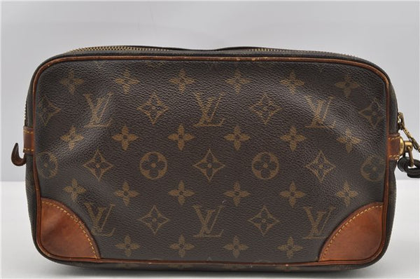 Authentic Louis Vuitton Monogram Marly Dragonne GM M51825 Clutch Hand Bag K4791