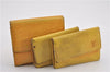 Authentic Louis Vuitton Epi Trifold Wallet Key Case Yellow 3Set LV Junk K4792